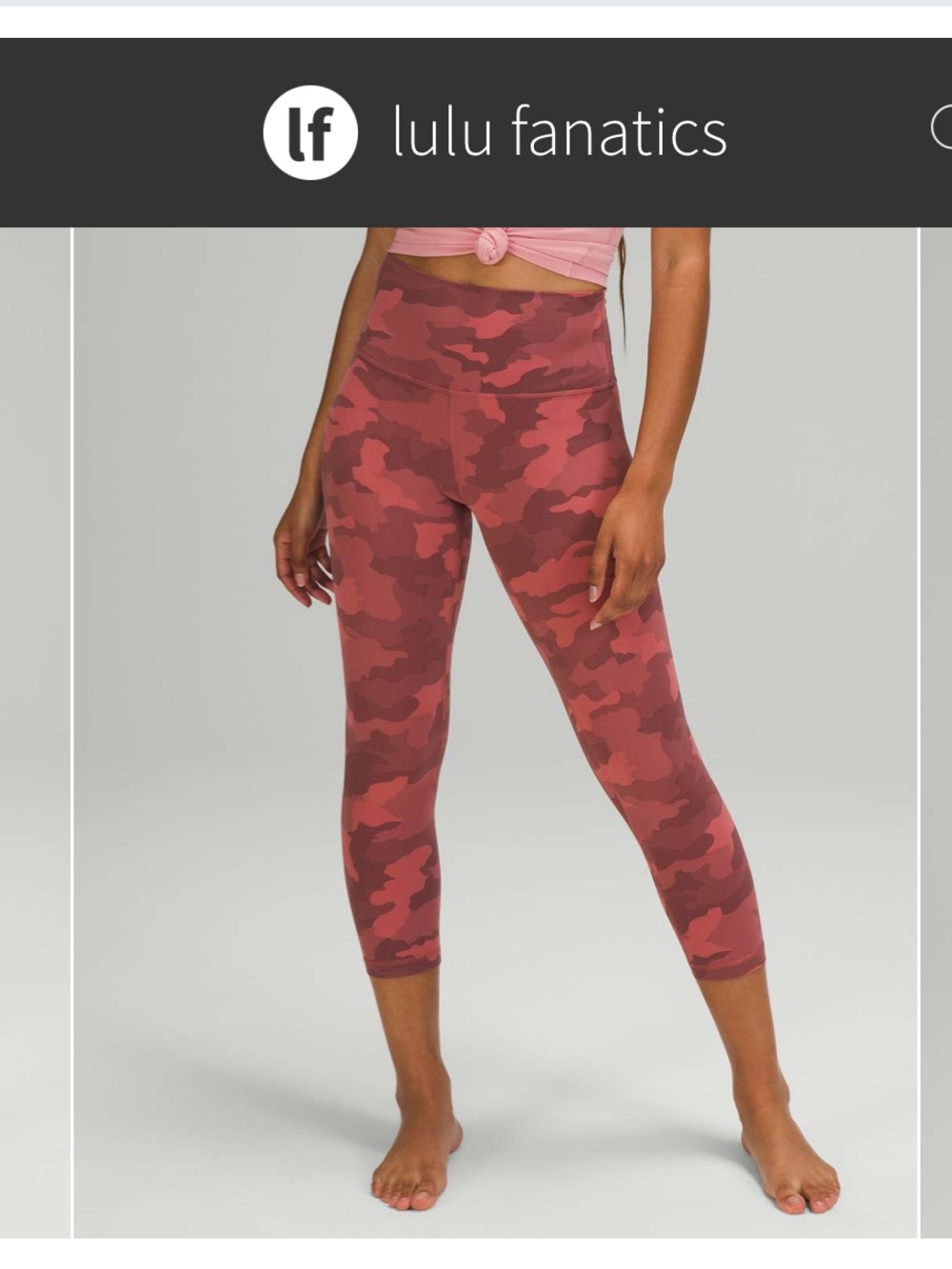 Lululemon Align Crop 21" Sz 8 Heritage 365 Camo Brier Rose Multi 8037